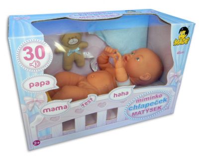 MaDe 70096 - Panenka Matýsek, miminko, 30 zvuků, 40 cm