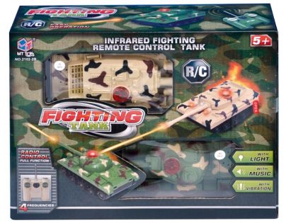 Made RC Tank na dálkové ovládání s funkcí boj 2 ks