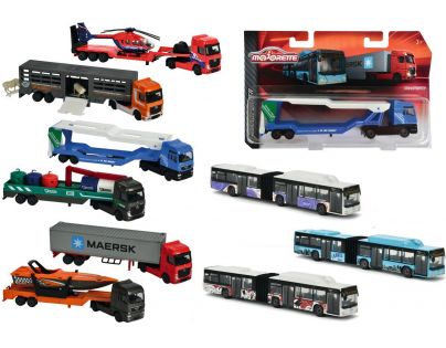 Majorette Autobus kovový MAN Lion's City G 247 Fialovo-bílý - Poškozený obal