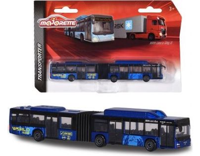 Majorette Autobus alebo nákladné auto, kovové MAN Lion &#39;s City G Travel Tmavomodrý