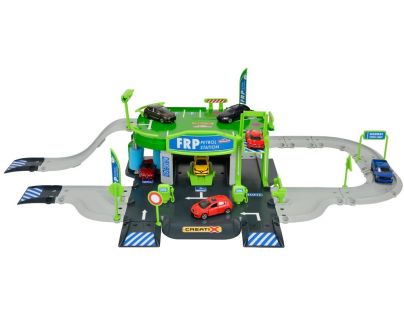 Majorette Garáž Creatix Petrol Station + 1 autíčko