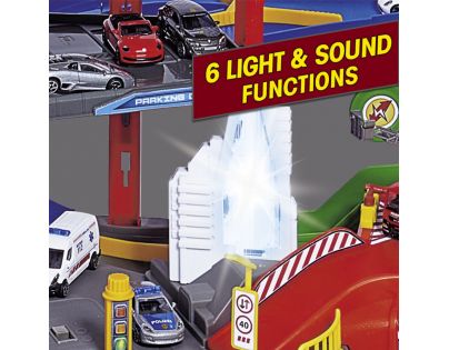 Majorette Garáž Super City a 6 autíčok s vlakom