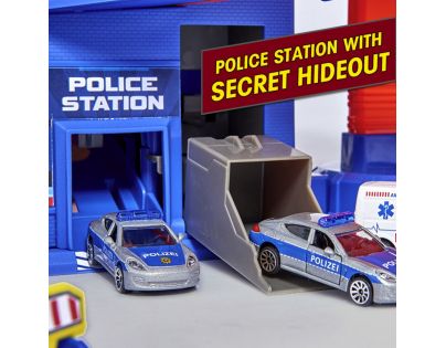 Majorette Garáž Super City a 6 autíčok s vlakom