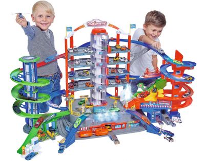 Majorette Garáž Super City a 6 autíčok s vlakom