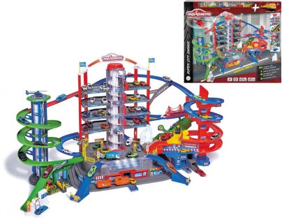Majorette Garáž Super City a 6 autíčok s vlakom