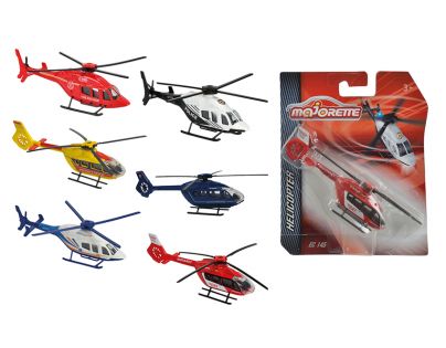 Majorette Vrtuľník kovový 13 cm BEL 429 Čiernobiela Polícia