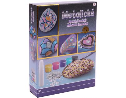 Rms Maľovanie na kamienky sada 3 kameňov metalické barvy