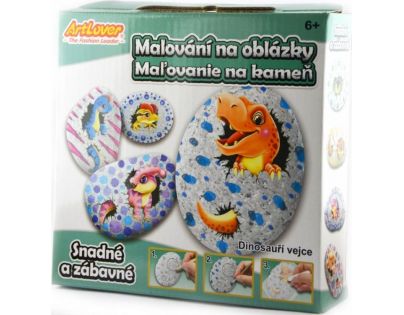 Maľovanie na štrk Dino vajcia