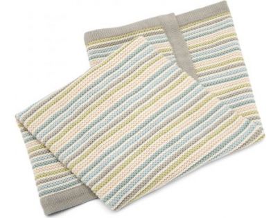 Mamas & Papas Pletená deka krémová Pastelové proužky