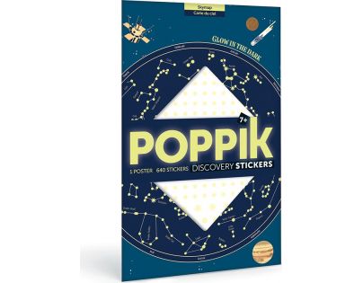 Poppik Samolepkový plagát Mapa hviezd svietiace v tme