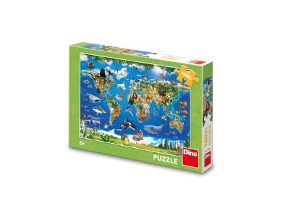 Dino Mapa zvierat 100 XL Puzzle