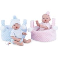 Marina & Pau 202-BK Bábika kúpacie bábätko New Born chlapček v košíčku 21 cm 3