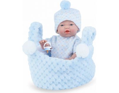 Marina & Pau 202-BK Bábika kúpacie bábätko New Born chlapček v košíčku 21 cm