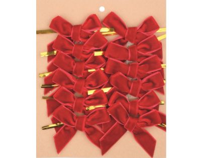 Anděl Mašľe zamatové červené 12 ks