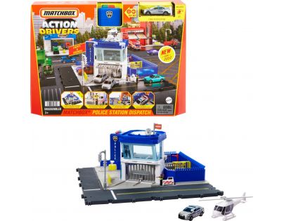 Matchbox Action Drivers Dobrodružný herný set policajnej stanice so svetlami a zvukmi