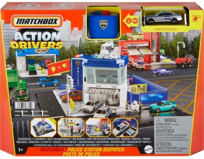 Matchbox Action Drivers Dobrodružný herný set policajnej stanice so svetlami a zvukmi