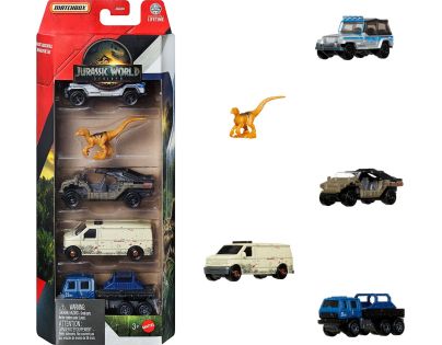 Mattel Matchbox Jurský svet 4 ks angličák a dinosaurus