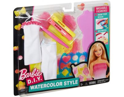 Mattel Barbie D.I.Y módní návrhářské šablony Růžovo-žlutá