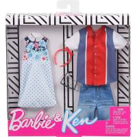 Mattel Barbie dvojdielny set oblečkov pre Barbie a Kena červeno-modrá košeľa 69 2