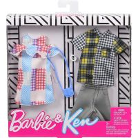 Mattel Barbie dvojdielny set oblečkov pre Barbie a Kena kockované 72 2