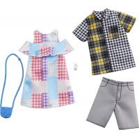 Mattel Barbie dvoudílný set oblečků pro Barbie a Kena kostkované 72 Mattel Barbie dvoudílný set oblečků pro Barbie a Kena kostkované 72