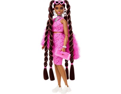 Mattel Barbie Extra Ružové šaty Zlaté osemdesiatky