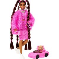 Mattel Barbie Extra Ružové šaty Zlaté osemdesiatky