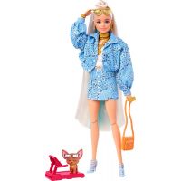 Mattel Barbie Extra Vzorovaná modrá sukňa s bundou