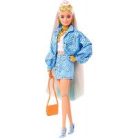 Mattel Barbie Extra Vzorovaná modrá sukňa s bundou 3