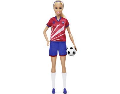 Mattel Barbie futbalová bábika Barbie v červenom drese - Poškodený obal