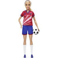 Mattel Barbie futbalová bábika Barbie v červenom drese - Poškodený obal