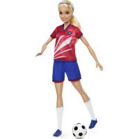 Mattel Barbie futbalová bábika Barbie v červenom drese - Poškodený obal 2