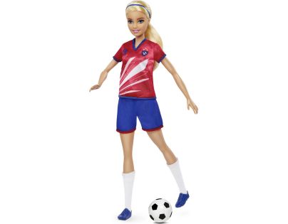 Mattel Barbie futbalová bábika Barbie v červenom drese - Poškodený obal