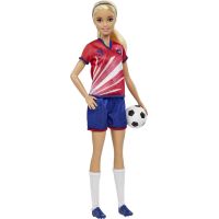 Mattel Barbie futbalová bábika Barbie v červenom drese - Poškodený obal 3