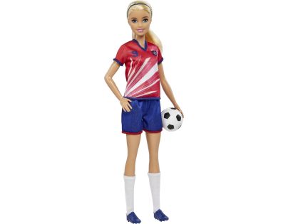 Mattel Barbie futbalová bábika Barbie v červenom drese - Poškodený obal