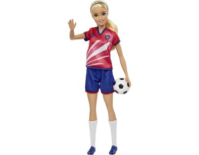 Mattel Barbie futbalová bábika Barbie v červenom drese - Poškodený obal
