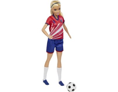 Mattel Barbie futbalová bábika Barbie v červenom drese - Poškodený obal