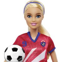 Mattel Barbie futbalová bábika Barbie v červenom drese - Poškodený obal 6