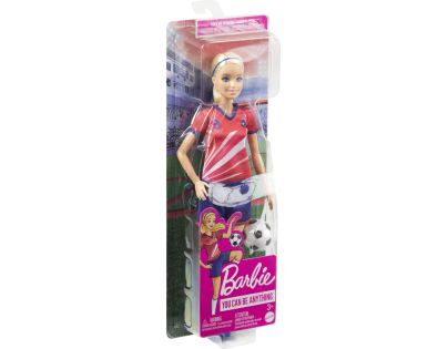 Mattel Barbie futbalová bábika Barbie v červenom drese - Poškodený obal