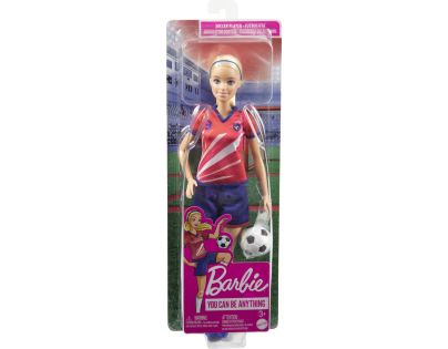 Mattel Barbie futbalová bábika Barbie v červenom drese - Poškodený obal