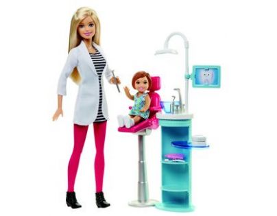 Mattel Barbie Herní set Povolání s panenkou Zubařka