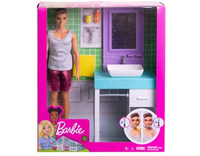 Mattel Barbie Ken s nábytkom umývadlo