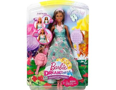 Mattel Barbie kouzelné barevné vlasy brunetka