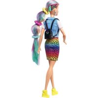 Mattel Barbie Leopardí bábika s dúhovými vlasmi a doplnky 3