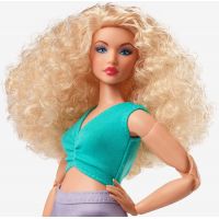 Mattel Barbie Looks Bábika blondínka vo fialových šortkách 29 cm 5