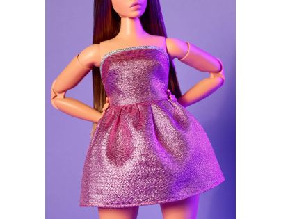 Mattel Barbie Looks brunetka v ružových mini šatách - Poškodený obal