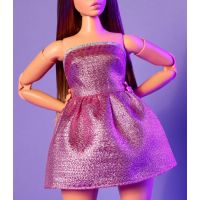 Mattel Barbie Looks brunetka v ružových mini šatách 5