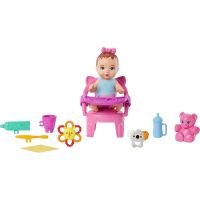 Mattel Barbie bábätko herné set s jídelní židličkou