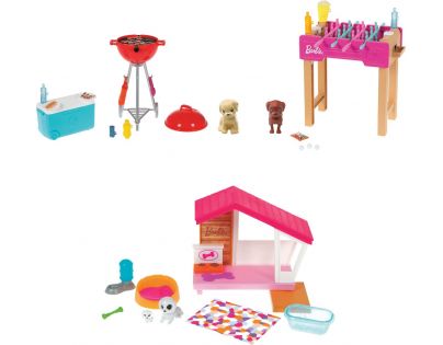Mattel Barbie mini herní set s mazlíčkem grilování GRG76
