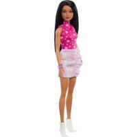 Mattel Barbie modelka - lesklá sukňa a ružový top s hviezdami 2